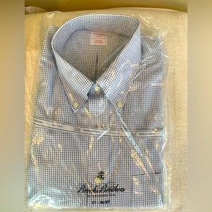 White/ blue plaid brooks brothers button down NEW!!